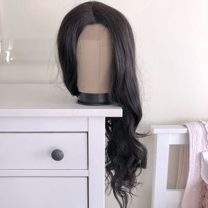 Dark Brown Long Synthetic hair wavy lace front wig - 26-28”